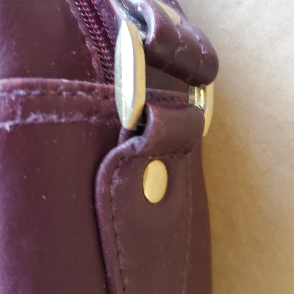 Etienne Aigner VINTAGE brown (plum) leather bag 10 X 7 x 3.5 crossbody - Picture 3 of 11